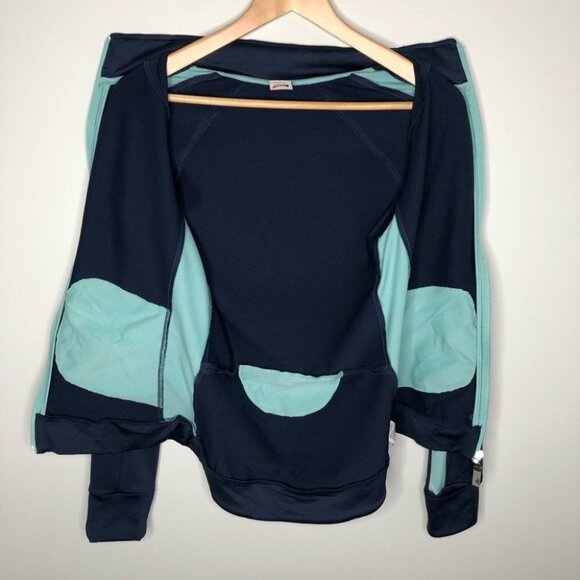 ALO Yoga CoolFit Blue & Aqua Women's Athletic Zip  Up Track Jacket Size Small - Picture 2 of 6